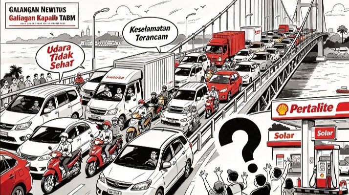 Antrean Solar dan Pertalite Picu Kemacetan di Jembatan Layang Galangan Kapal Tallo, Warga Minta Penanganan Serius