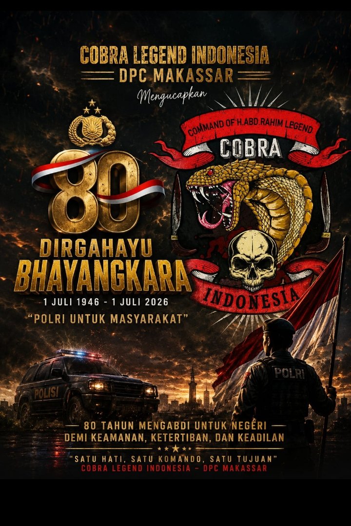COBRA LEGEND INDONESIA DPC MAKASSAR UCAPKAN DIRGAHAYU BHAYANGKARA KE-80