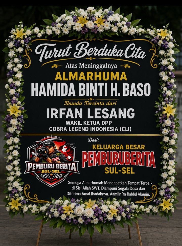 Keluarga Besar Pemburu Berita Sul-Sel Sampaikan Belasungkawa atas Wafatnya Ibunda Irfan Lesang
