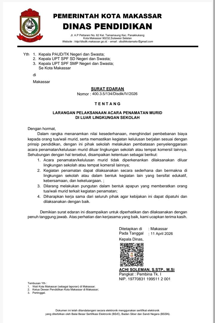 Disdik “Rem” Tradisi Kelulusan Mewah: Penamatan di Luar Sekolah Dilarang!