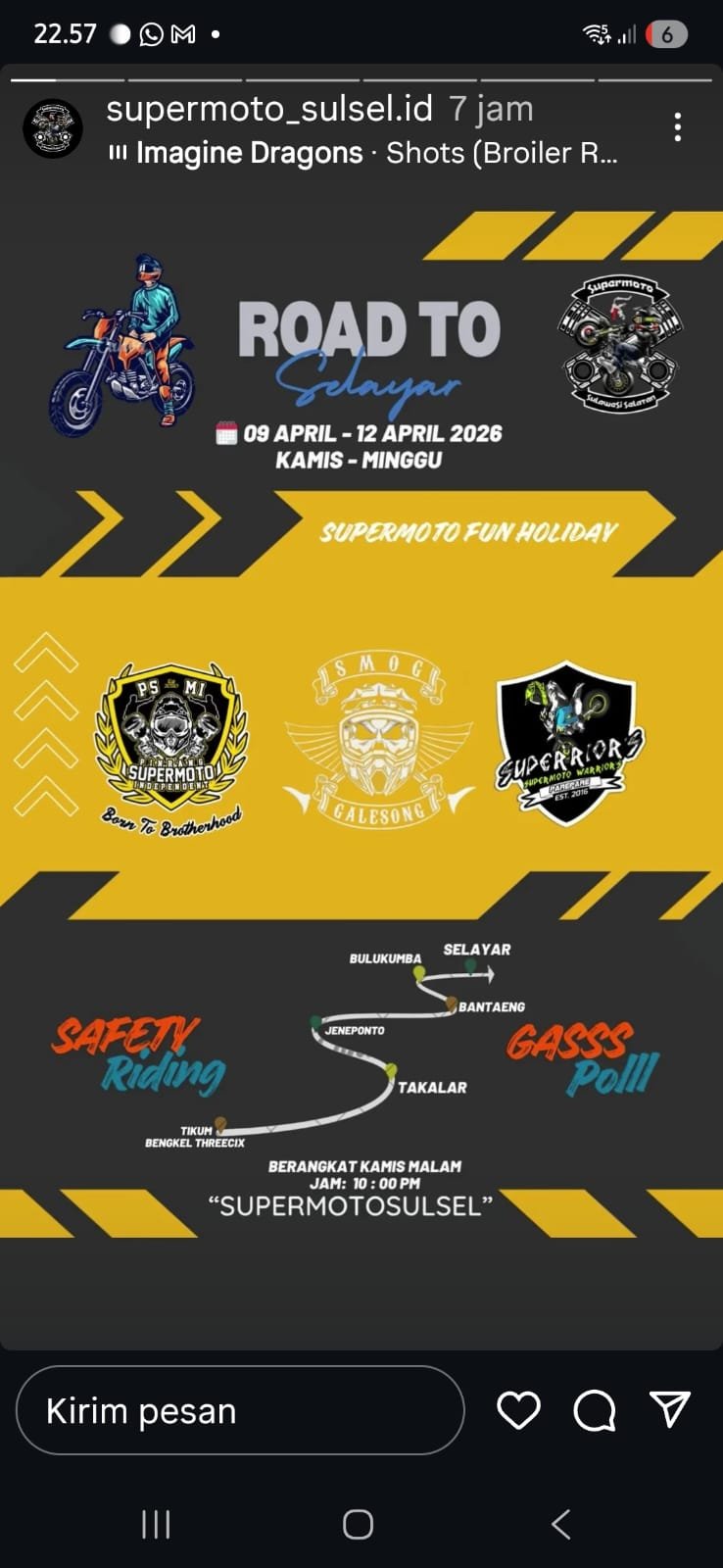 Touring "Road to Selayar" Super Moto SulSel, Pererat Persaudaraan Tiga Komunitas Di Bawah Satu Bendera