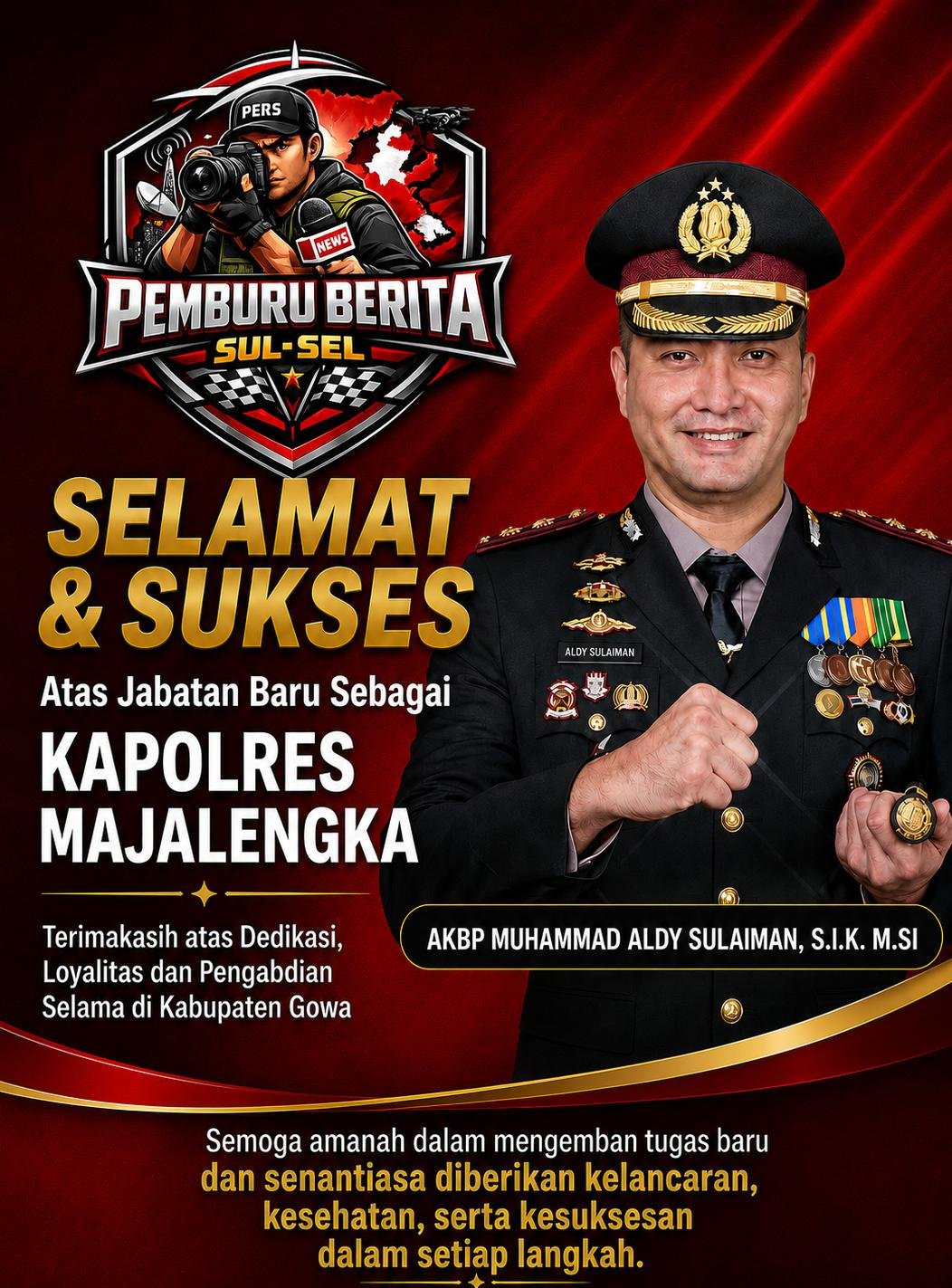 AKBP Muhammad Aldy Sulaiman Resmi Menjabat  Sebagai Kapolres Majalengka, Keluarga Besar Pemburu Berita Sul-Sel Sampaikan Ucapan Selamat dan Sukses