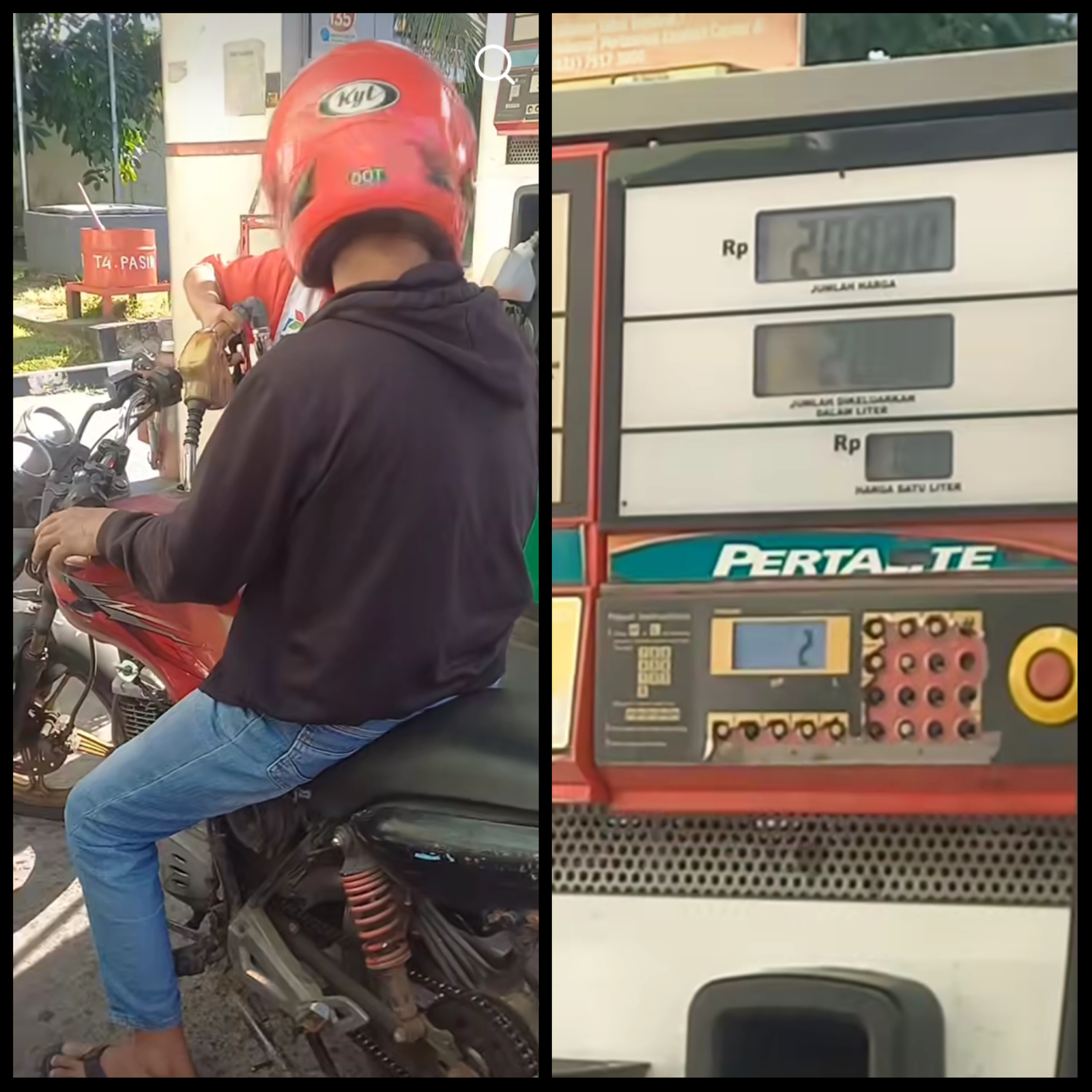 Pengisian BBM Jenis Pertalite oleh Motor Modifikasi Masih Terjadi di SPBU Alauddin.